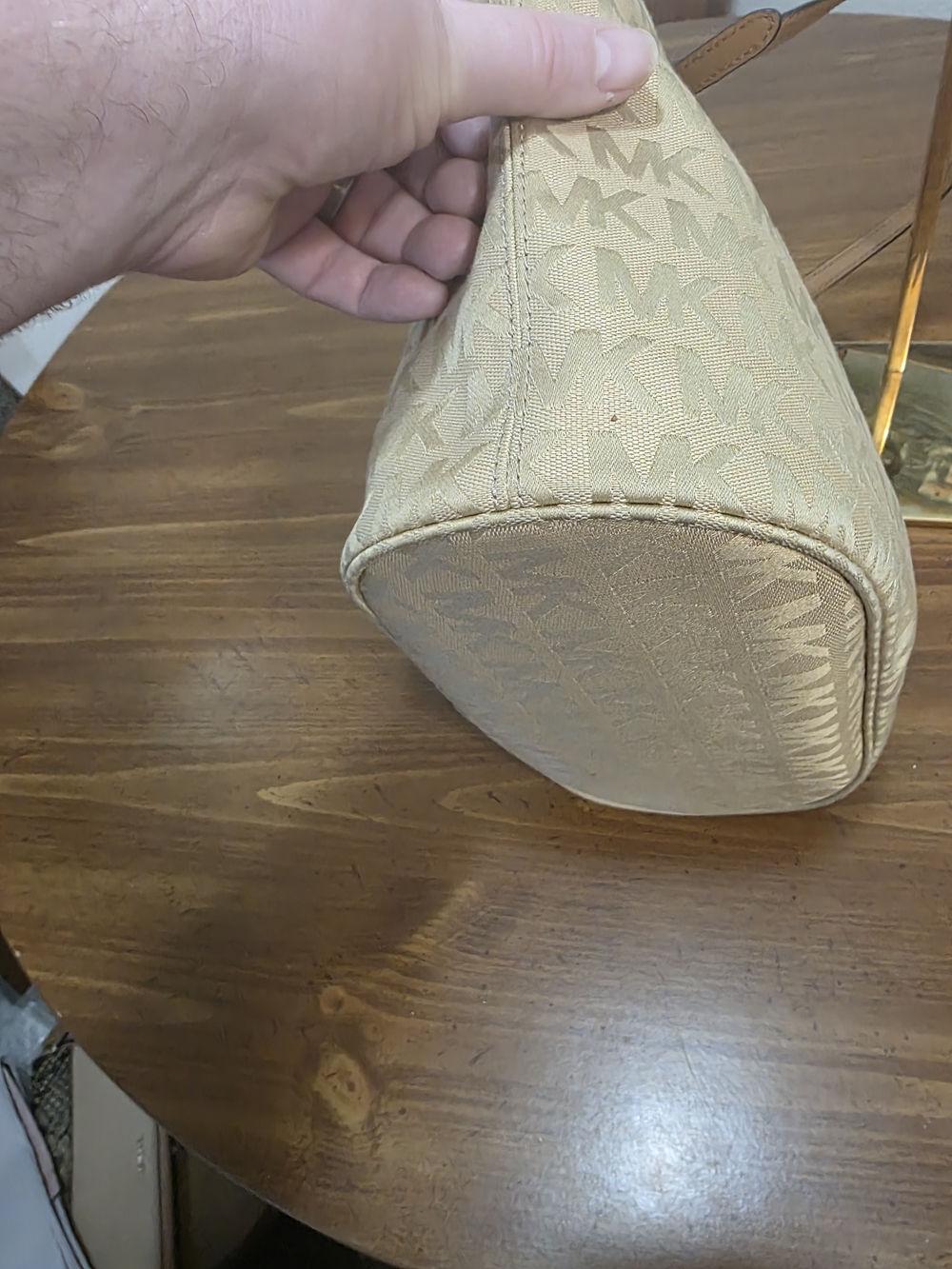 Michael Kors Beige/Tan MK Monogram Tote - Picture 5 of 12